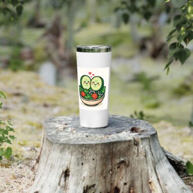 cute cucumber salad tumbler, insulated drinkware, funny gift for foodies, kitchenware, eco friendly mug