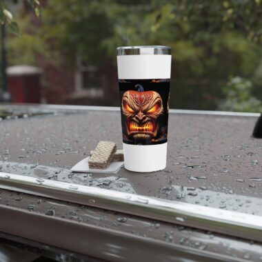 halloween pumpkin face tumbler | scary travel mug | insulated coffee cup | spooky gift | halloween decor