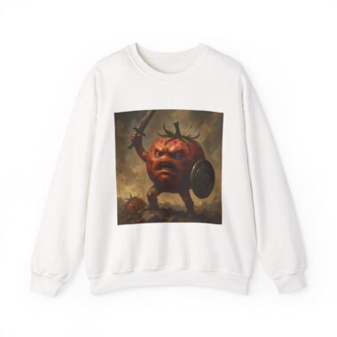 epic tomato warrior crewneck sweatshirt, funny sweatshirt, gift for foodies, unisex apparel, casual wear, cozy sweatshirt