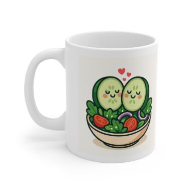 cute salad lovers ceramic coffee cups | 11oz | perfect gift for foodies, kitchen decor, wedding, housewarming, cute mug collection